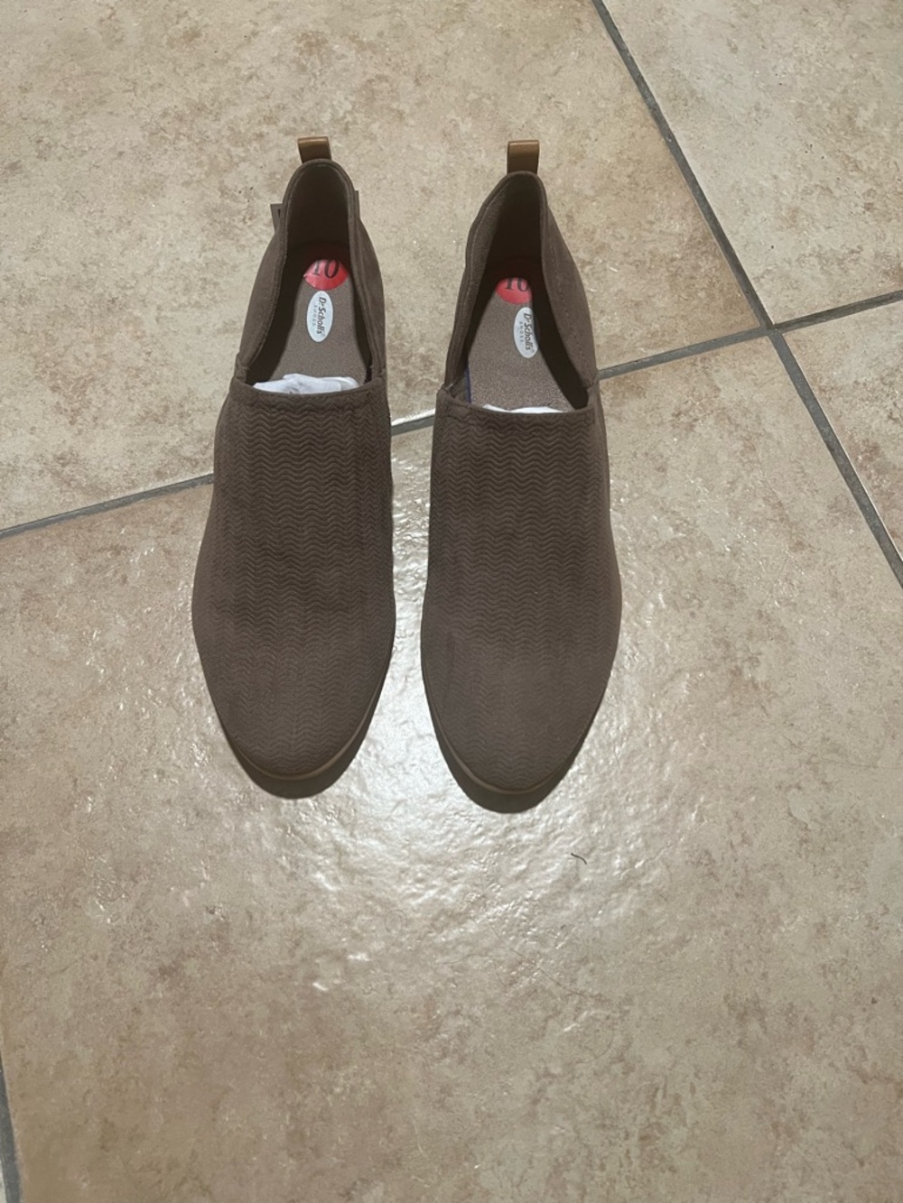 Taupe Suede Slip-On Loafers - Picture 2 of 12